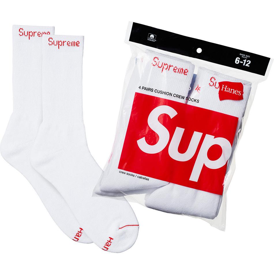 Supreme Hanes® Crew Socks (4 Pack) Čarape Bijele | HR487UT