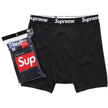 Supreme Hanes® Boxer Briefs (4 Pack) Donje Rublje Crne | HR489OR