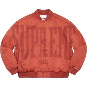 Supreme Washed Knockout Denim Varsity Jakne Crvene | HR153AP