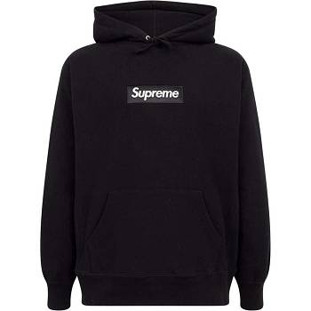 Supreme White Logo Majica S Kapuljačom Crne | HR130FM